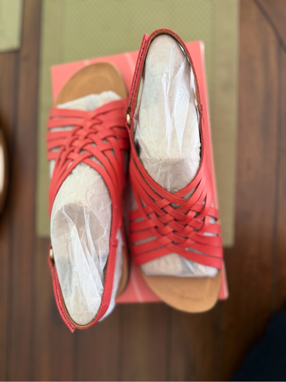 Easy Spirit Mar coral pink Woven Slingback Sandals